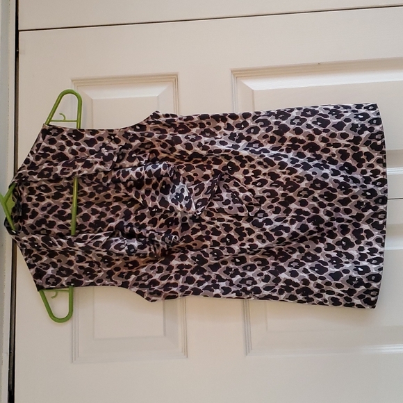 Ann Taylor Leopard Sleeveless Blouse sz. 2 - Picture 1 of 5